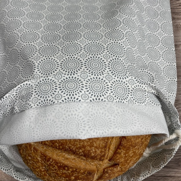 Linen Cotton Bread Bag, Reusable Sustainable Bread Bag, Sourdough Bread Bag - Picture 2 of 4